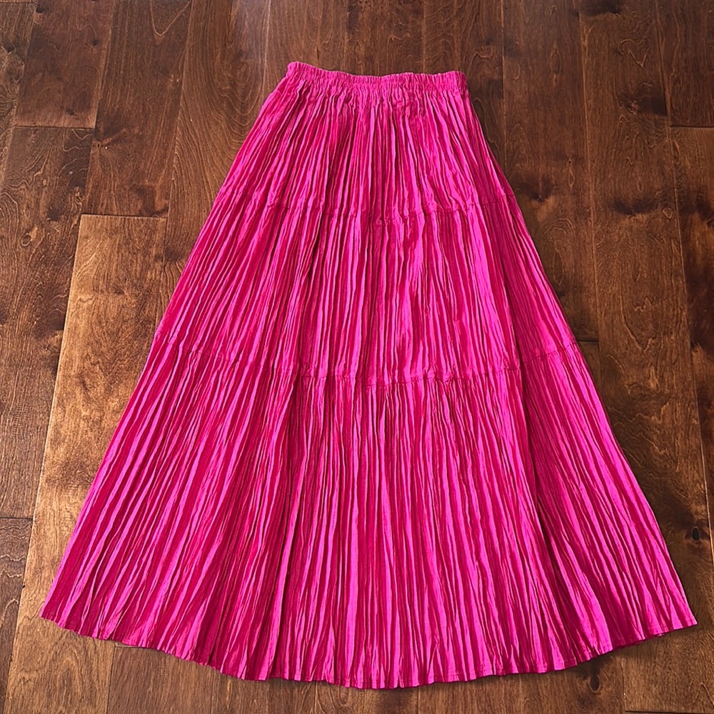 Tour De France VTG Broomstick Maxi Skirt Pink OS modest no slits elastic waist